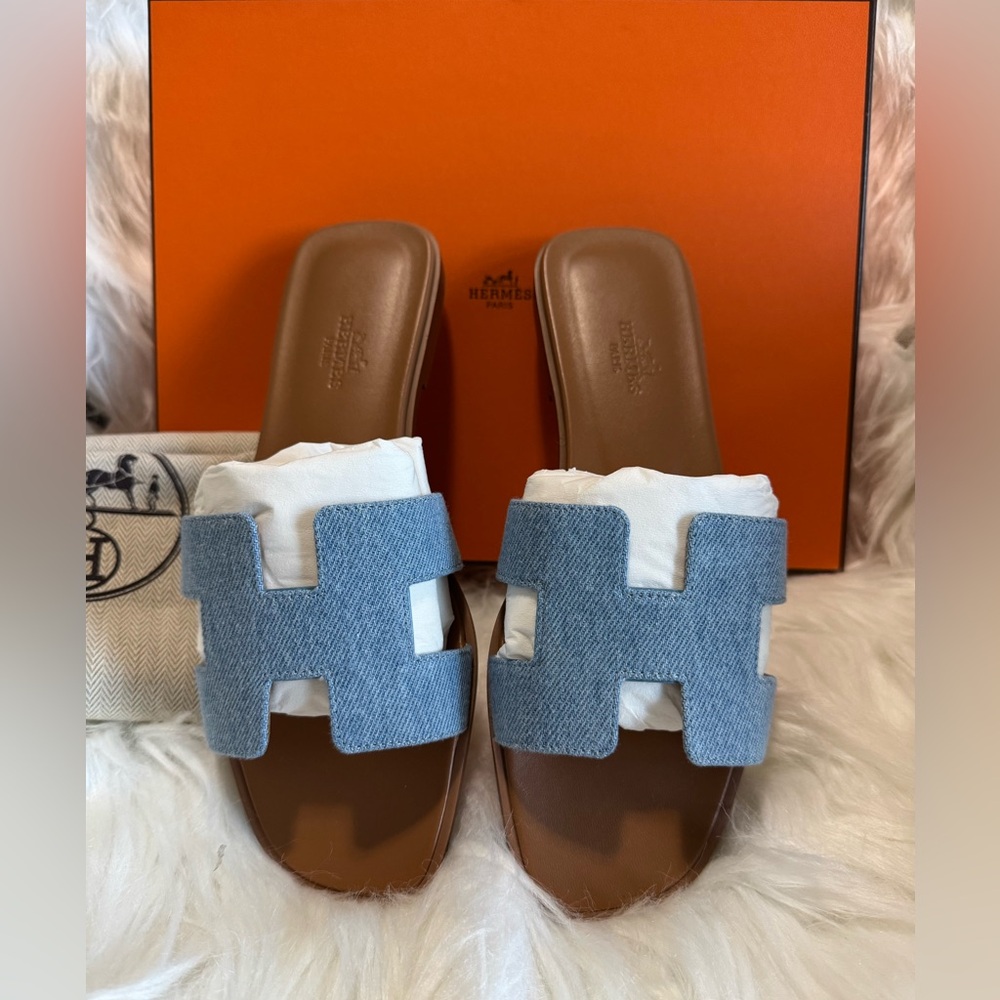 Hermes Oran Canvas Denim - Picture 2 of 8